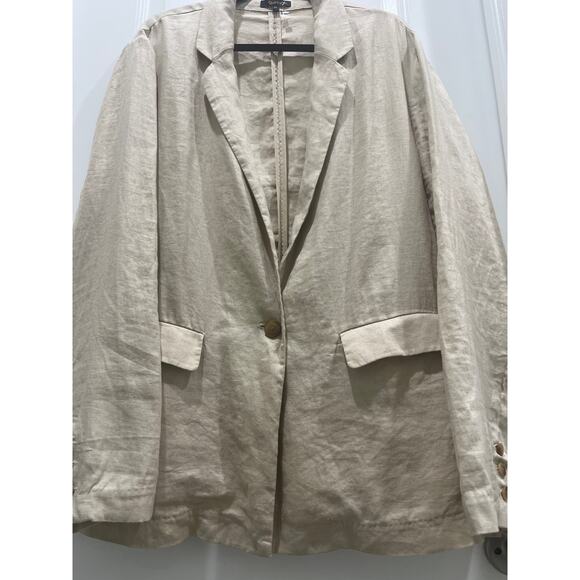 Quince 100% European Linen Blazer in Driftwood Sz XL - Picture 6 of 11